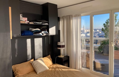 Combat Wohnung | Rooftop, panoramic view of Paris.