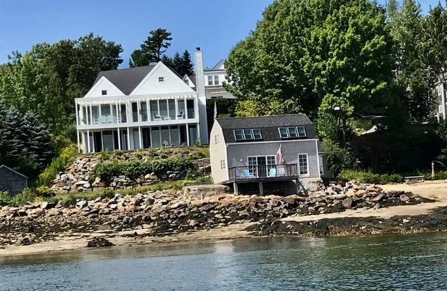 Waterfront Enclave with Private Sand Beach and Two Homes in Rockport, Maine