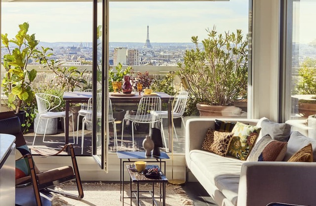 Rooftop, panoramic view of Paris.