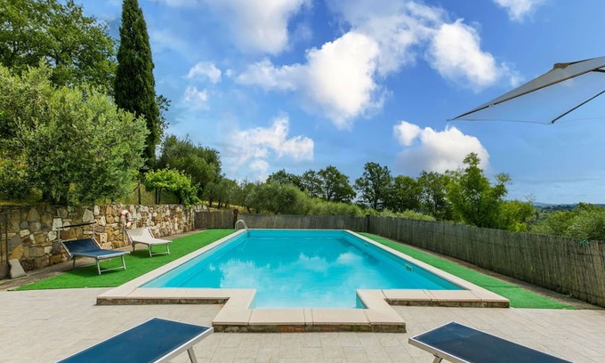 Chianciano Terme Haus | Beautiful private villa with A/C, private pool, hot tub, WIFI, TV, patio, panoramic view and par.