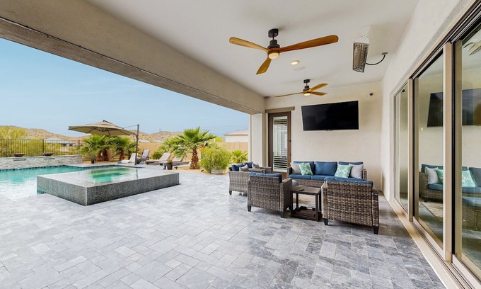 Montecito in Estrella Haus | Luxury oasis home with private pool, pool spa, putting green, & amazing views