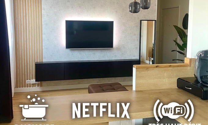 Trappes Wohnung | Appartement Design Avec Netfix, Prime, Chaînes Sportives.