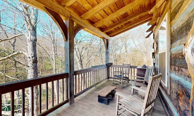 Vesta Kabine | Appalachian-style log cabin with amazing Dan River views - dog-friendly