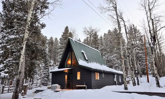 Evergreen Kabine | Scandinavian A-Frame Forest Cabin w/ Hot Tub