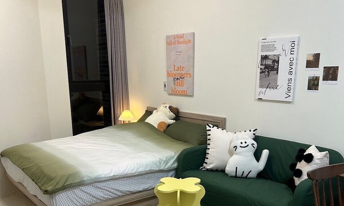 Banqiao Wohnung | Newly Designed Cozy Vintage Apartment -Blue Line JiangZicui station