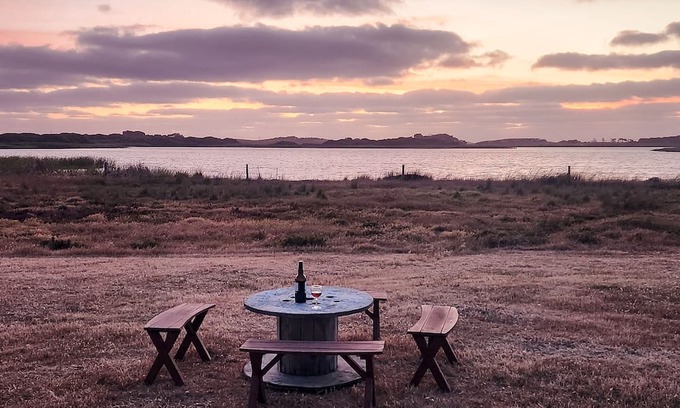 Bonney Haus | Waves & Whimsy: Pet Friendly Lakefront Caravan Stay at Coorong Island