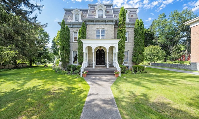 Cherry Valley Bed & Breakfast | Near Cooperstown–10-BR Mansion for Baseball Groups w/Daily Breakfast & 2 Dinners