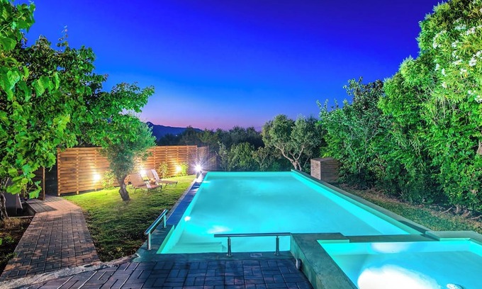 Darmarochori Villa | Splendid Villa Chania: 5' to Beach/Private Pool/Playground/BBQ Area
