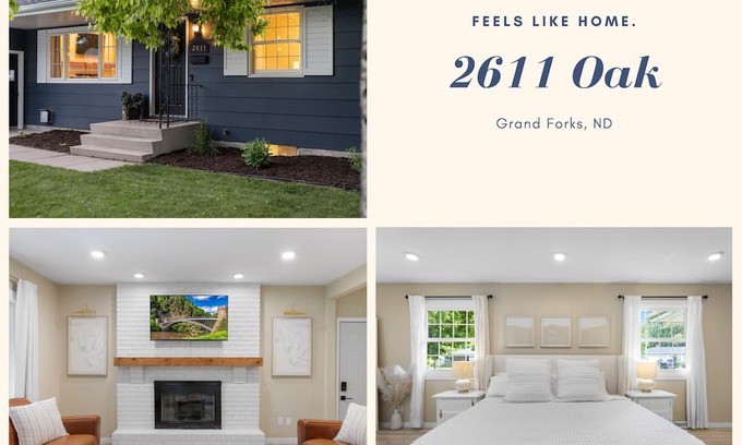 Grand Forks Haus | Oak Street Haven: Remodeled 3BR Near Grand Forks' Best Spots